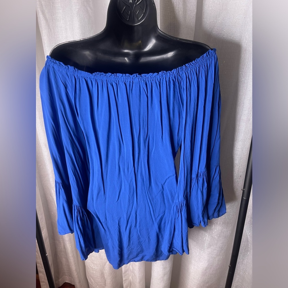 Elan Flutter Ladder Ruffle Sleeve Tunic Top - Picture 2 of 3